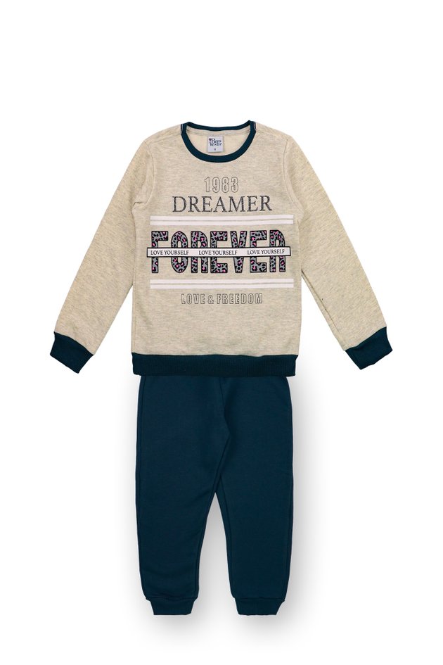1 1936 conjunto infantil menina moletom e silk bem vestir conjunto