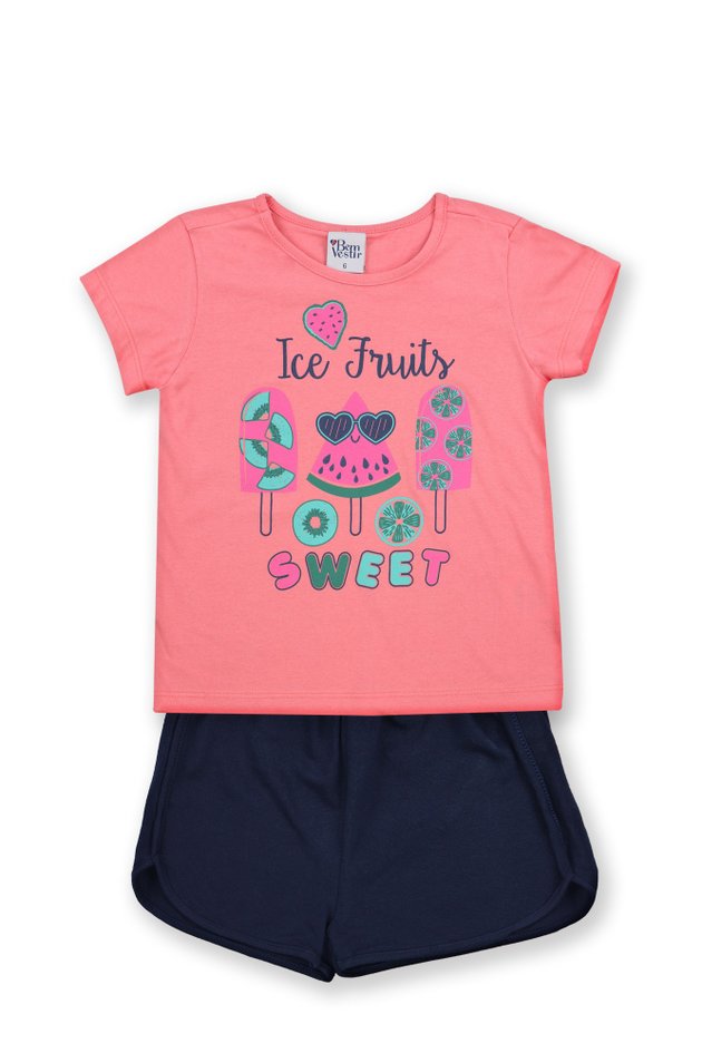 Conjunto Infantil Menina Blusa e Short Bem Vestir - Main Image