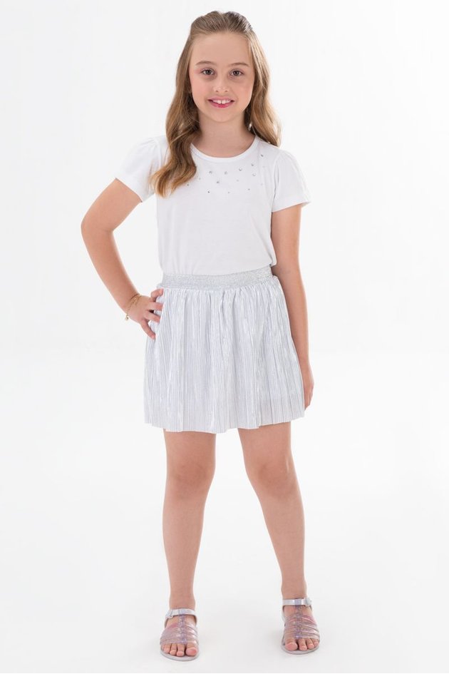 Camisa Branca Conjunto Social Infantil Feminino Blusa Branca