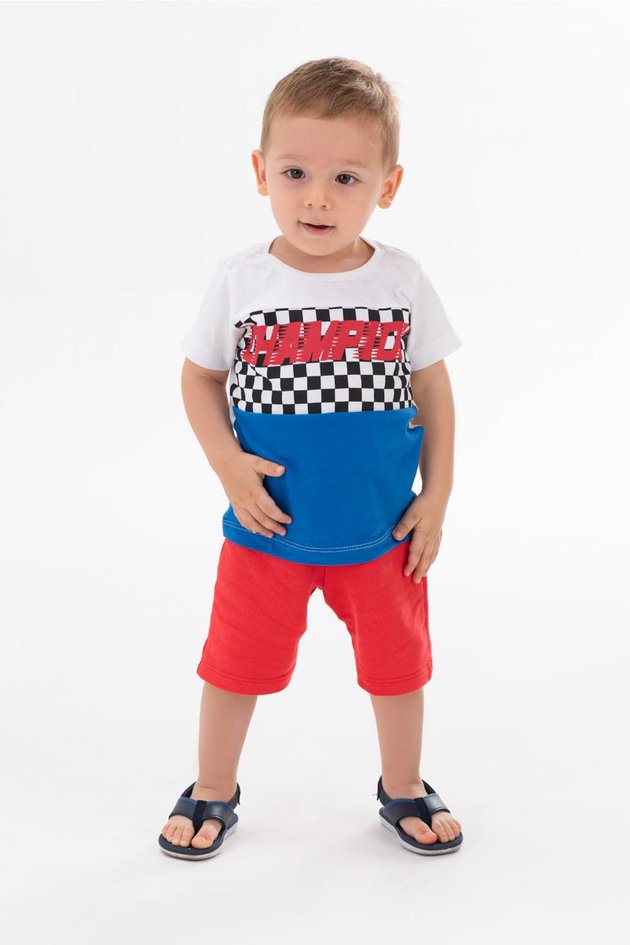 16 0069 conjunto bebe menino camiseta e bermuda bem vestir e 354