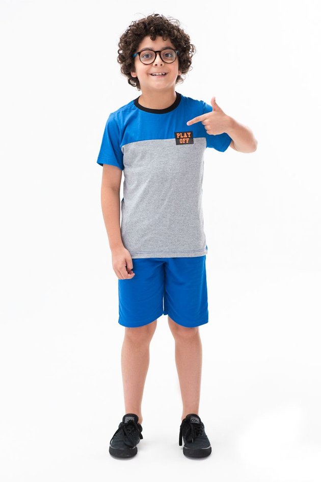 16 0022 conjunto infantil menino camiseta e bermuda bem vestir e 603