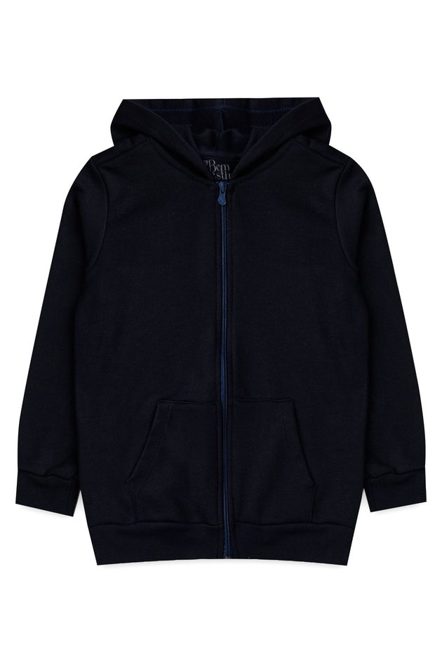 Jaqueta Infantil em Moletom Azul Marinho