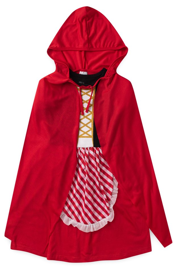 Vestido Fantasia Infantil Menina Chapeuzinho Vermelho