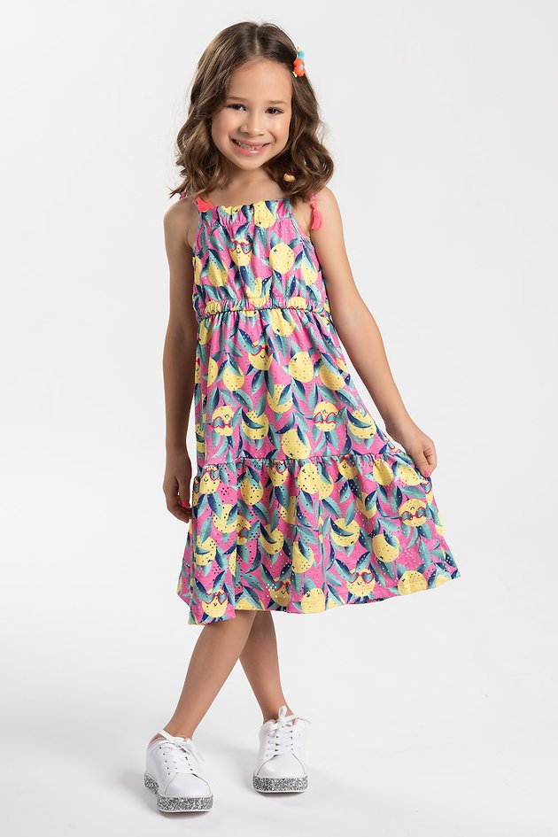 Vestido Infantil Menina em Malha Laise Bem Vestir