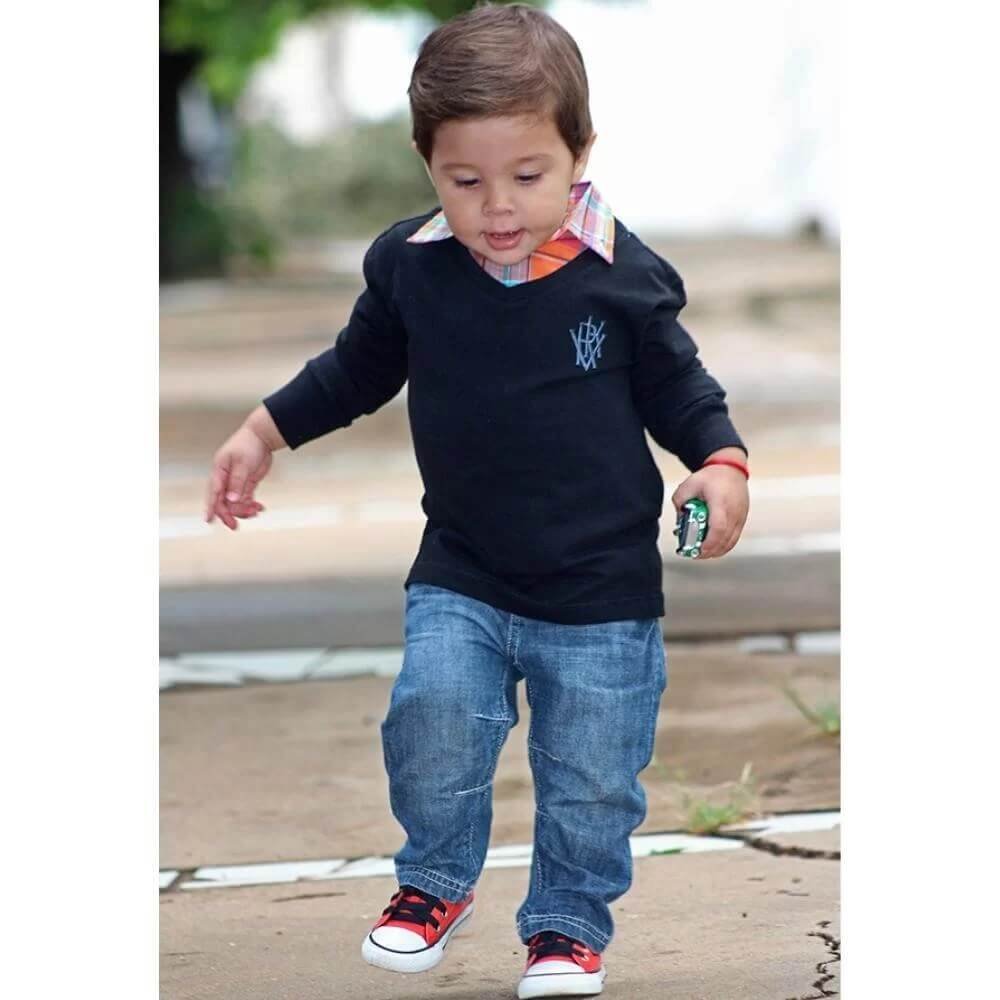 Look Infantil Masculino com Suéter de Lã