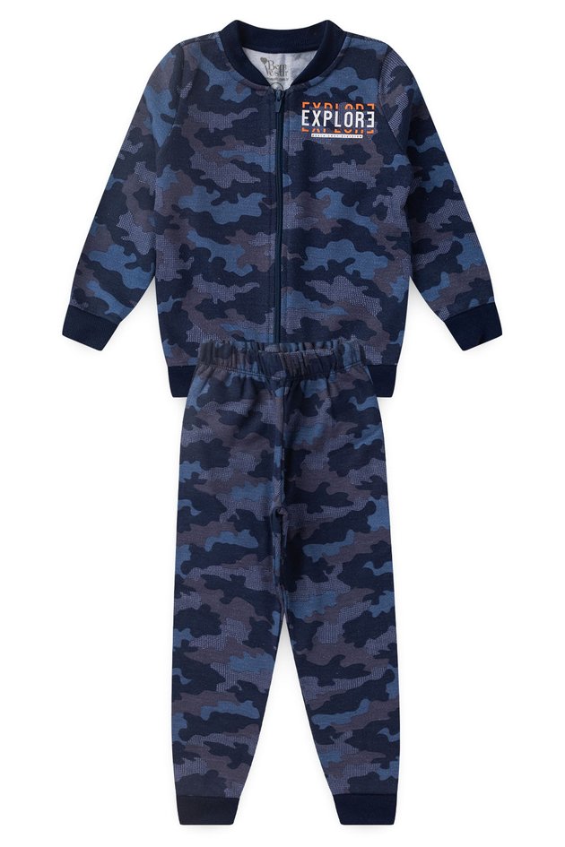 Casaco Moletom Camuflado Azul Jaqueta Corta Vento Camuflada Diamond